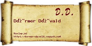 Dörmer Dévald névjegykártya